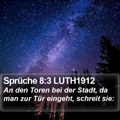 Sprüche 8:3 LUTH1912 Bible Verse Image