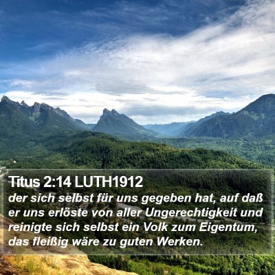 Titus 2:14 LUTH1912 Bible Verse Image