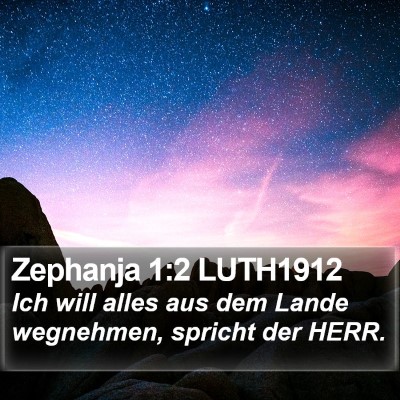 Zephanja 1:2 LUTH1912 Bible Verse Image