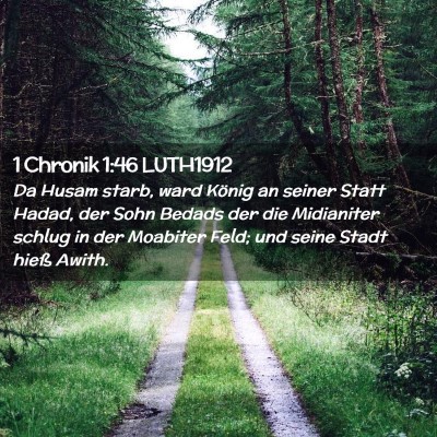 Picture 02 - 1 Chronik 1:46 LUTH1912 - Da Husam starb, ward König an seiner Statt - Bible Verse Picture