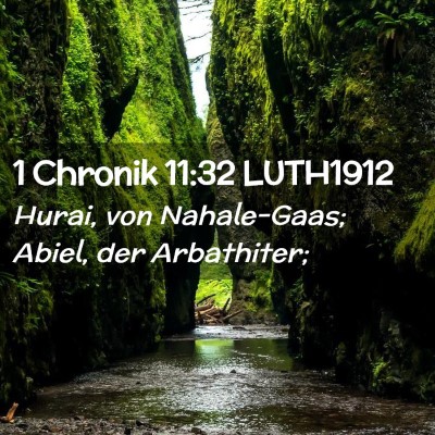 Picture 02 - 1 Chronik 11:32 LUTH1912 - Hurai, von Nahale-Gaas; Abiel, der - Bible Verse Picture