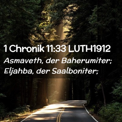Picture 02 - 1 Chronik 11:33 LUTH1912 - Asmaveth, der Baherumiter; Eljahba, der - Bible Verse Picture