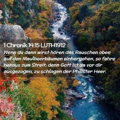 Picture 02 - 1 Chronik 14:15 LUTH1912 - Wenn du dann wirst hören das Rauschen oben auf - Bible Verse Picture