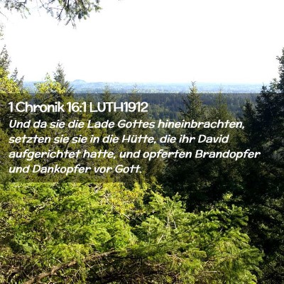 Picture 02 - 1 Chronik 16:1 LUTH1912 - Und da sie die Lade Gottes hineinbrachten, - Bible Verse Picture
