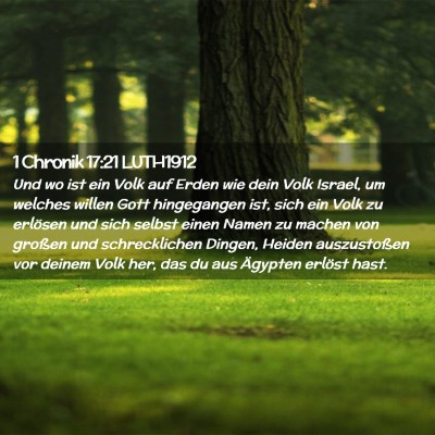 Picture 02 - 1 Chronik 17:21 LUTH1912 - Und wo ist ein Volk auf Erden wie dein Volk - Bible Verse Picture