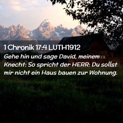 Picture 02 - 1 Chronik 17:4 LUTH1912 - Gehe hin und sage David, meinem Knecht: So - Bible Verse Picture