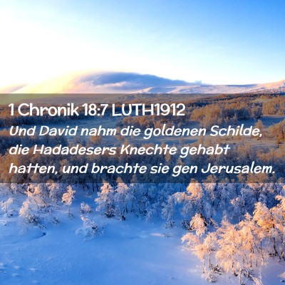 Picture 02 - 1 Chronik 18:7 LUTH1912 - Und David nahm die goldenen Schilde, die - Bible Verse Picture