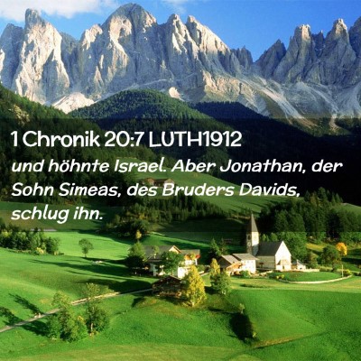 Picture 02 - 1 Chronik 20:7 LUTH1912 - und höhnte Israel. Aber Jonathan, der Sohn - Bible Verse Picture
