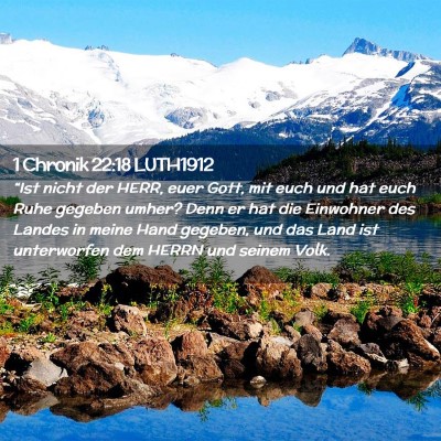 Picture 02 - 1 Chronik 22:18 LUTH1912 - “Ist nicht der HERR, euer Gott, mit euch und - Bible Verse Picture