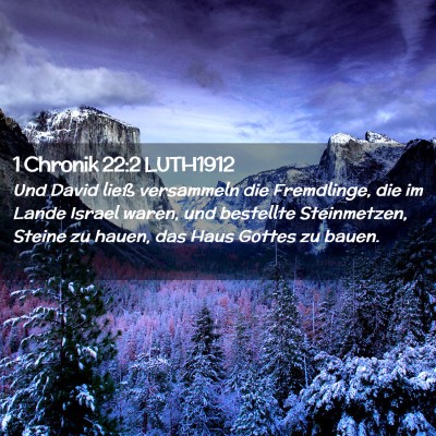 Picture 02 - 1 Chronik 22:2 LUTH1912 - Und David ließ versammeln die Fremdlinge, die im - Bible Verse Picture