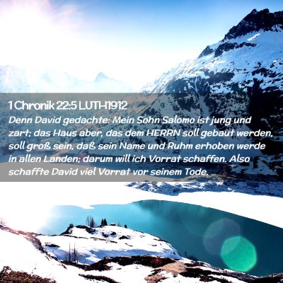 Picture 02 - 1 Chronik 22:5 LUTH1912 - Denn David gedachte: Mein Sohn Salomo ist jung - Bible Verse Picture