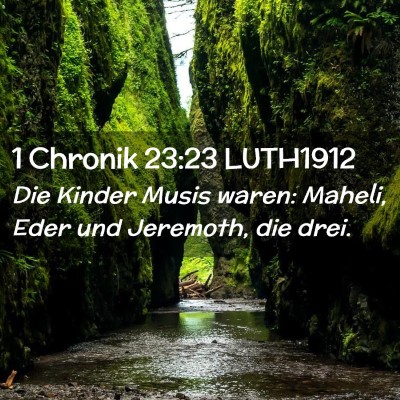 Picture 02 - 1 Chronik 23:23 LUTH1912 - Die Kinder Musis waren: Maheli, Eder und - Bible Verse Picture