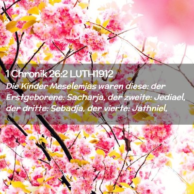 Picture 02 - 1 Chronik 26:2 LUTH1912 - Die Kinder Meselemjas waren diese: der - Bible Verse Picture