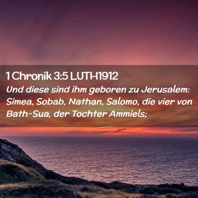 Picture 02 - 1 Chronik 3:5 LUTH1912 - Und diese sind ihm geboren zu Jerusalem: Simea, - Bible Verse Picture