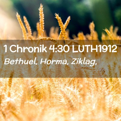 Picture 02 - 1 Chronik 4:30 LUTH1912 - Bethuel, Horma, - Bible Verse Picture
