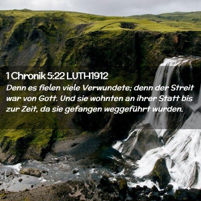 Picture 02 - 1 Chronik 5:22 LUTH1912 - Denn es fielen viele Verwundete; denn der Streit - Bible Verse Picture
