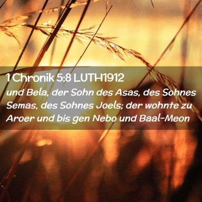 Picture 02 - 1 Chronik 5:8 LUTH1912 - und Bela, der Sohn des Asas, des Sohnes Semas, - Bible Verse Picture