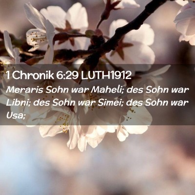 Picture 02 - 1 Chronik 6:29 LUTH1912 - Meraris Sohn war Maheli; des Sohn war Libni; des - Bible Verse Picture