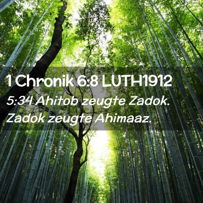 Picture 02 - 1 Chronik 6:8 LUTH1912 - 5:34 Ahitob zeugte Zadok. Zadok zeugte - Bible Verse Picture