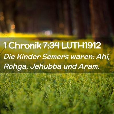Picture 02 - 1 Chronik 7:34 LUTH1912 - Die Kinder Semers waren: Ahi, Rohga, Jehubba und - Bible Verse Picture