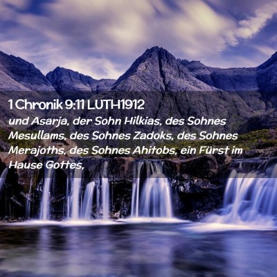Picture 02 - 1 Chronik 9:11 LUTH1912 - und Asarja, der Sohn Hilkias, des Sohnes - Bible Verse Picture