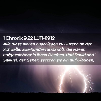 Picture 02 - 1 Chronik 9:22 LUTH1912 - Alle diese waren auserlesen zu Hütern an der - Bible Verse Picture