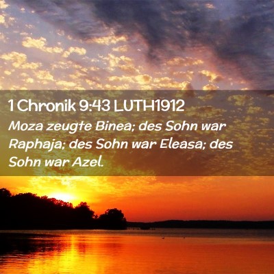 Picture 02 - 1 Chronik 9:43 LUTH1912 - Moza zeugte Binea; des Sohn war Raphaja; des Sohn - Bible Verse Picture