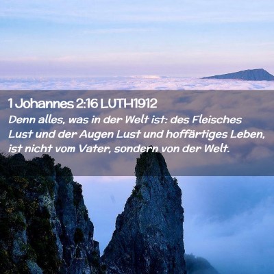 Picture 02 - 1 Johannes 2:16 LUTH1912 - Denn alles, was in der Welt ist: des Fleisches - Bible Verse Picture