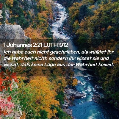 Picture 02 - 1 Johannes 2:21 LUTH1912 - Ich habe euch nicht geschrieben, als wüßtet ihr - Bible Verse Picture