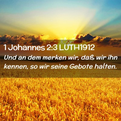 Picture 02 - 1 Johannes 2:3 LUTH1912 - Und an dem merken wir, daß wir ihn kennen, so - Bible Verse Picture