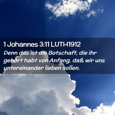 Picture 02 - 1 Johannes 3:11 LUTH1912 - Denn das ist die Botschaft, die ihr gehört habt - Bible Verse Picture