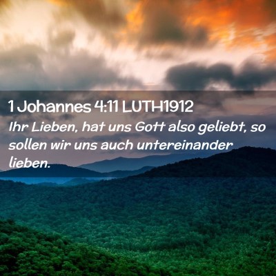 Picture 02 - 1 Johannes 4:11 LUTH1912 - Ihr Lieben, hat uns Gott also geliebt, so sollen - Bible Verse Picture