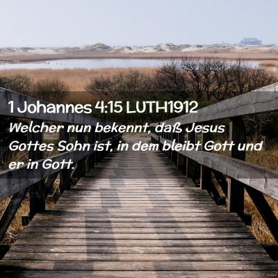 Picture 02 - 1 Johannes 4:15 LUTH1912 - Welcher nun bekennt, daß Jesus Gottes Sohn ist, - Bible Verse Picture