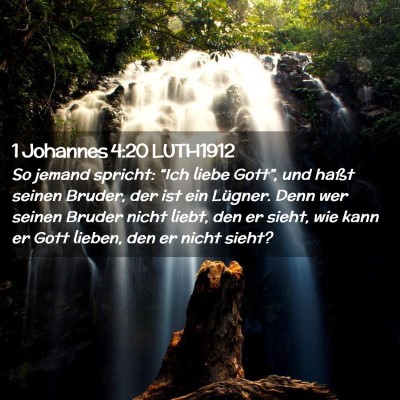Picture 02 - 1 Johannes 4:20 LUTH1912 - So jemand spricht: “Ich liebe Gott”, und - Bible Verse Picture