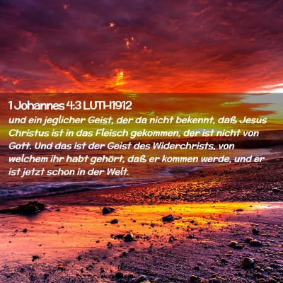 Picture 02 - 1 Johannes 4:3 LUTH1912 - und ein jeglicher Geist, der da nicht bekennt, - Bible Verse Picture