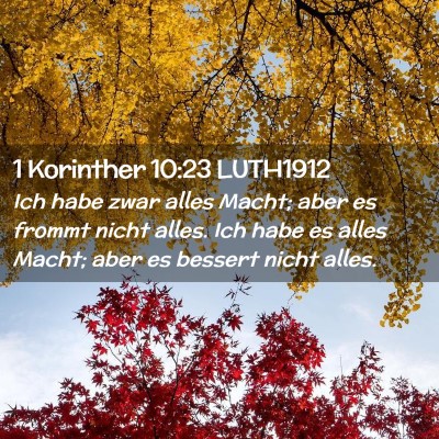 Picture 02 - 1 Korinther 10:23 LUTH1912 - Ich habe zwar alles Macht; aber es frommt nicht - Bible Verse Picture