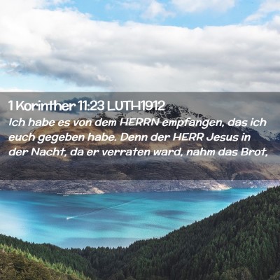 Picture 02 - 1 Korinther 11:23 LUTH1912 - Ich habe es von dem HERRN empfangen, das ich euch - Bible Verse Picture