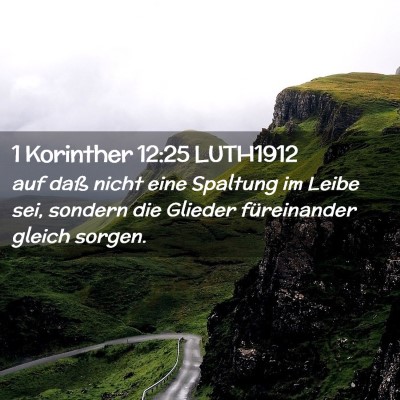 Picture 02 - 1 Korinther 12:25 LUTH1912 - auf daß nicht eine Spaltung im Leibe sei, - Bible Verse Picture