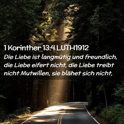 Picture 02 - 1 Korinther 13:4 LUTH1912 - Die Liebe ist langmütig und freundlich, die - Bible Verse Picture