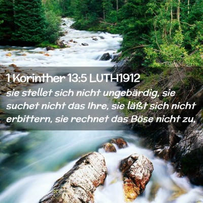 Picture 02 - 1 Korinther 13:5 LUTH1912 - sie stellet sich nicht ungebärdig, sie suchet - Bible Verse Picture