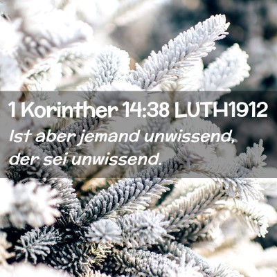 Picture 02 - 1 Korinther 14:38 LUTH1912 - Ist aber jemand unwissend, der sei - Bible Verse Picture