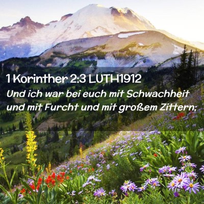 Picture 02 - 1 Korinther 2:3 LUTH1912 - Und ich war bei euch mit Schwachheit und mit - Bible Verse Picture