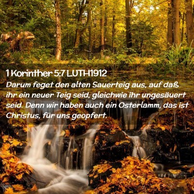Picture 02 - 1 Korinther 5:7 LUTH1912 - Darum feget den alten Sauerteig aus, auf daß ihr - Bible Verse Picture