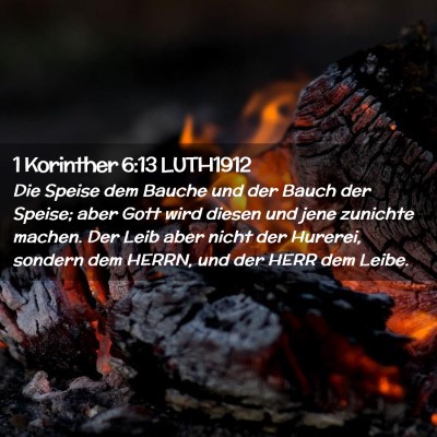 Picture 02 - 1 Korinther 6:13 LUTH1912 - Die Speise dem Bauche und der Bauch der Speise; - Bible Verse Picture