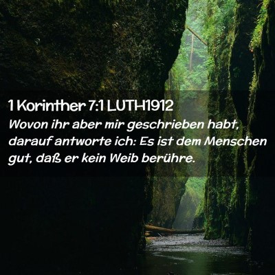 Picture 02 - 1 Korinther 7:1 LUTH1912 - Wovon ihr aber mir geschrieben habt, darauf - Bible Verse Picture