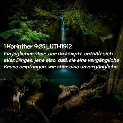 Picture 02 - 1 Korinther 9:25 LUTH1912 - Ein jeglicher aber, der da kämpft, enthält sich - Bible Verse Picture