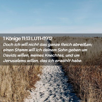 Picture 02 - 1 Könige 11:13 LUTH1912 - Doch ich will nicht das ganze Reich abreißen; - Bible Verse Picture