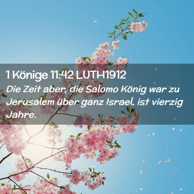 Picture 02 - 1 Könige 11:42 LUTH1912 - Die Zeit aber, die Salomo König war zu Jerusalem - Bible Verse Picture
