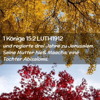 Picture 02 - 1 Könige 15:2 LUTH1912 - und regierte drei Jahre zu Jerusalem. Seine - Bible Verse Picture