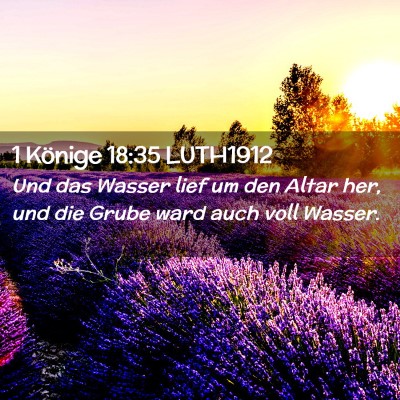Picture 02 - 1 Könige 18:35 LUTH1912 - Und das Wasser lief um den Altar her, und die - Bible Verse Picture